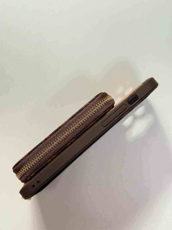 Brown iPhone case 2004 small | Accordion card holder (subject to the video)