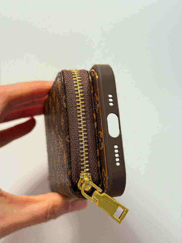 Brown iPhone case 2004 small | Accordion card holder (subject to the video)