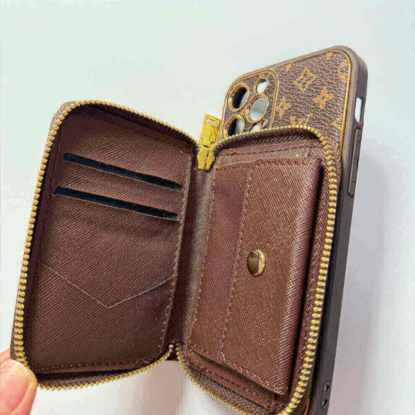 Brown iPhone case 2004 small | Accordion card holder (subject to the video)