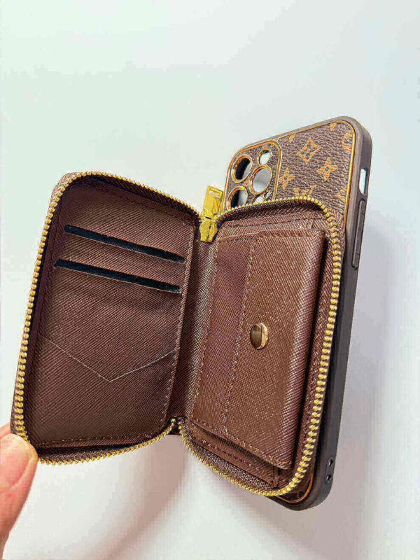Brown iPhone case 2004 small | Accordion card holder (subject to the video)