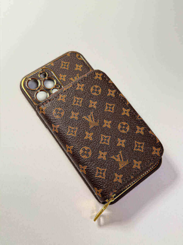 Brown iPhone case 2004 small | Accordion card holder (subject to the video)