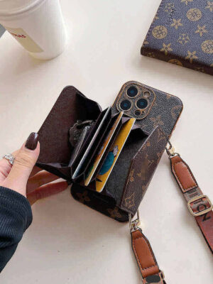 Brown iPhone case 2001 large | Accordion card holder (subject to the video)