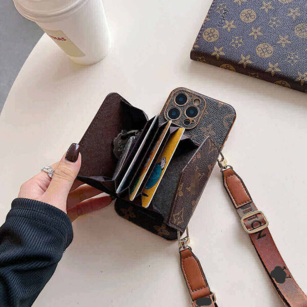 Brown iPhone case 2001 large | Accordion card holder (subject to the video)
